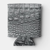 Krokodil Noir: zwart leer mystiek Blikjeskoeler (Voorkant)