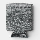 Krokodil Noir: zwart leer mystiek Blikjeskoeler (Achterkant)