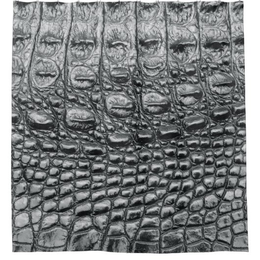 Krokodil Noir: zwart leer mystiek Douchegordijn (Voorkant)