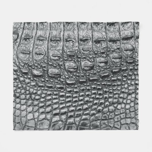 Krokodil Noir: zwart leer mystiek Fleece Deken (Voorkant (Horizontaal))