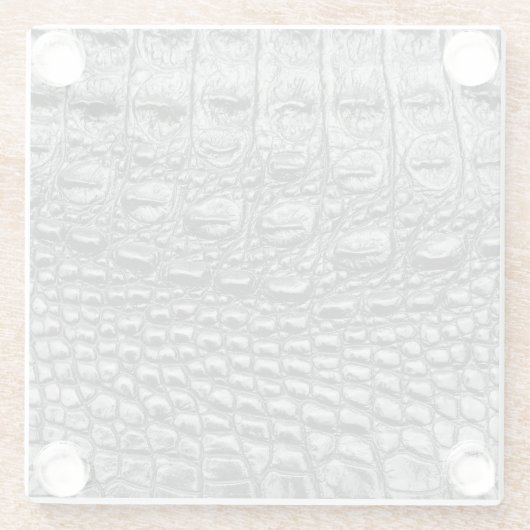 Krokodil Noir: zwart leer mystiek Glazen Onderzetter (Achterkant)