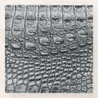 Krokodil Noir: zwart leer mystiek Glazen Onderzetter