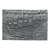 Krokodil Noir: zwart leer mystiek Kussensloop (Achterkant)