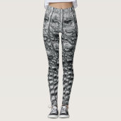 Krokodil Noir: zwart leer mystiek Leggings (Voorkant)