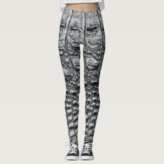 Krokodil Noir: zwart leer mystiek Leggings