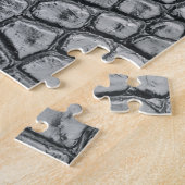 Krokodil Noir: zwart leer mystiek Legpuzzel (Zijkant)