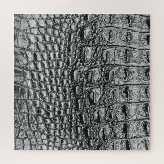Krokodil Noir: zwart leer mystiek Legpuzzel (Horizontaal)
