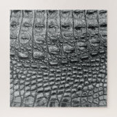 Krokodil Noir: zwart leer mystiek Legpuzzel (Verticaal)