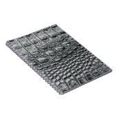 Krokodil Noir: zwart leer mystiek Notitieboek (Rechterzijde)