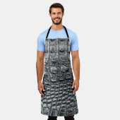 Krokodil Noir: zwart leer mystiek Schort (Gedragen)