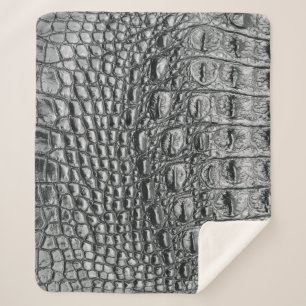 Krokodil Noir: zwart leer mystiek Sherpa Deken