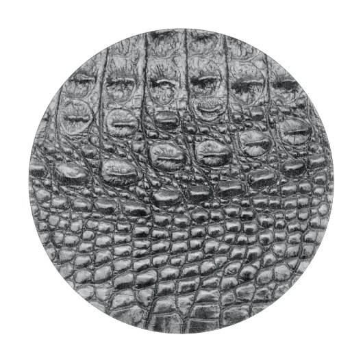 Krokodil Noir: zwart leer mystiek Snijplank (Voorkant)