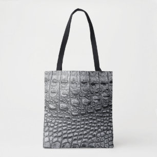 Krokodil Noir: zwart leer mystiek Tote Bag
