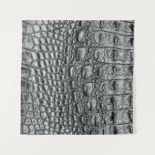 Krokodil Noir: zwart leer mystiek Wandkleed (Voorkant (horizontaal))