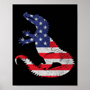 Krokodil Onafhankelijkheidsdag Patriottische Vlag Poster