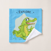 krokodil ontdekkingsreiziger bad handdoek (Wasdoekje)