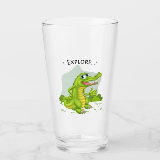 krokodil ontdekkingsreiziger glas (Voorkant)