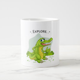krokodil ontdekkingsreiziger grote koffiekop