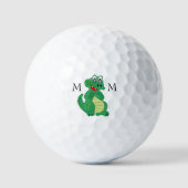 Krokodil ontwerp met monogram golfballen (Voorkant)