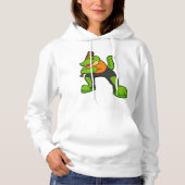 Krokodil op cricket met cricket bat hoodie (Voorkant)