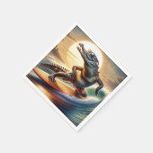 Krokodil op een surfplank servet (Hoek)