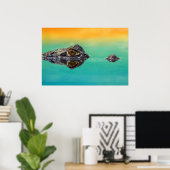 Krokodil op Stilstaan Water Poster (Thuiskantoor)