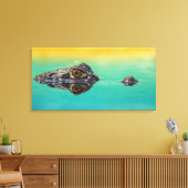 Krokodil op stilstaand water Canvasprint Canvas Afdruk (Insitu (Woonkamer))