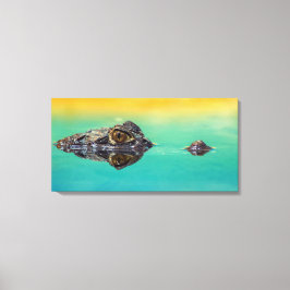 Krokodil op stilstaand water Canvasprint Canvas Afdruk