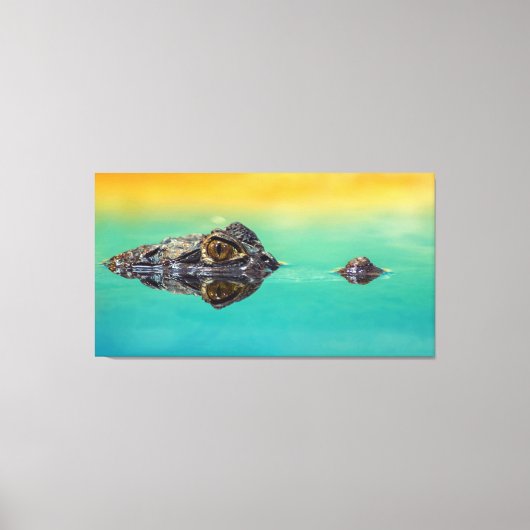 Krokodil op stilstaand watercanvas afdrukken (Voorkant)