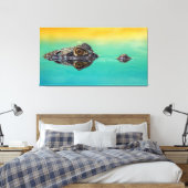 Krokodil op stilstaand watercanvas afdrukken (Insitu (Slaapkamer))