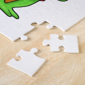 Krokodil op Veldhockey met stok Legpuzzel (Zijkant)