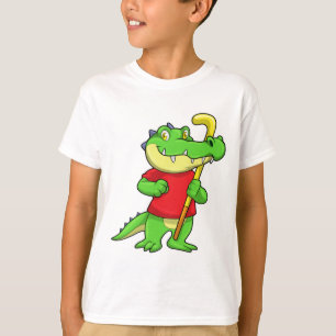 Krokodil op Veldhockey met stok T-shirt