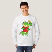 Krokodil op Veldhockey met stok T-shirt (Voorkant volledig)
