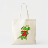 Krokodil op Veldhockey met stok Tote Bag (Voorkant)