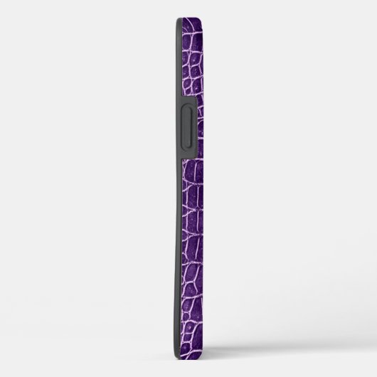Krokodil Paarse Faux Leather gepersonaliseerde naa Case-Mate iPhone Case (Achterkant / Rechts)