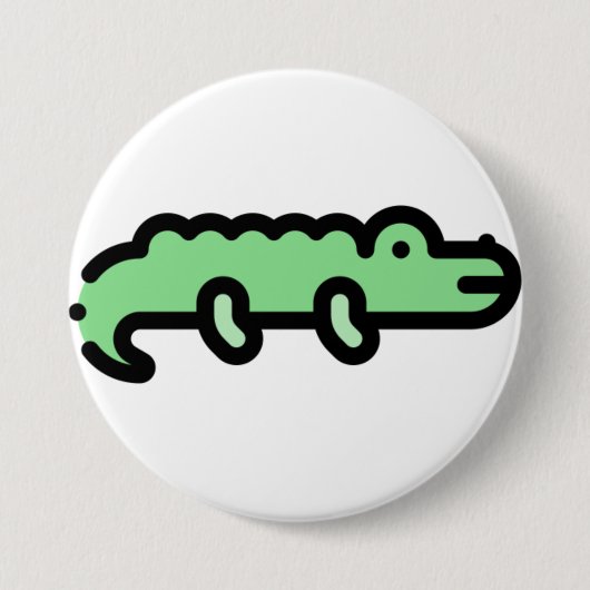 Krokodil Ronde Button 7,6 Cm (Voorkant)