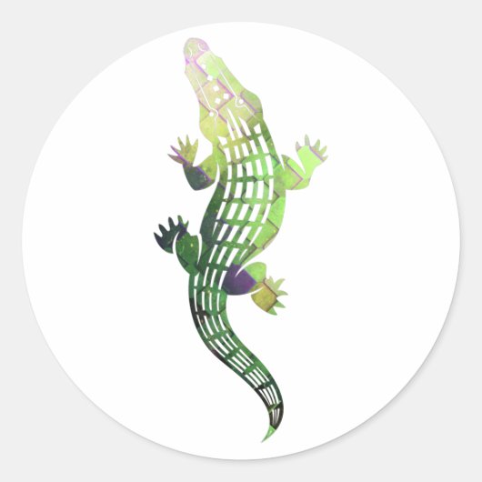 krokodil ronde sticker (Voorkant)
