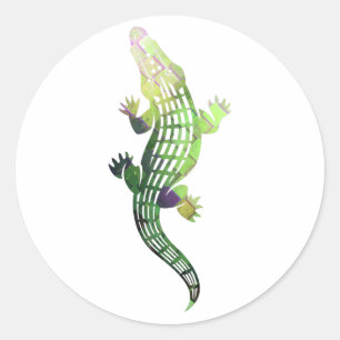 krokodil ronde sticker