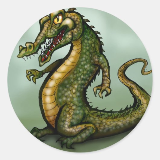Krokodil Ronde Sticker (Voorkant)