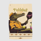 Krokodil Roze Drink Pickleball Handdoek w / Clip (Voorkant)