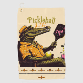 Krokodil Roze Drink Pickleball Handdoek w / Clip