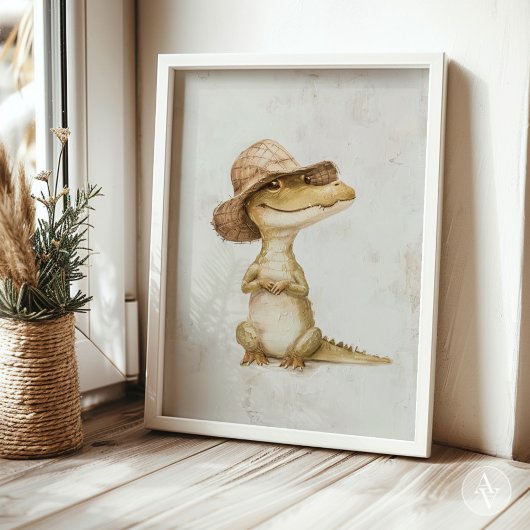 Krokodil schilderij alligator reptiel wild dier poster