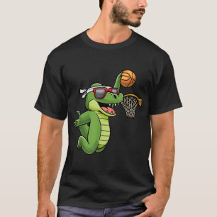 Krokodil speelt basketbal Alligator Basketbal T-shirt