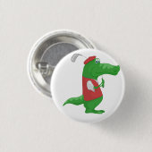 Krokodil Spelen Golf Ronde Button 3,2 Cm (Voorkant /achterkant)