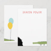 Krokodil Stationery Notitiekaartje (Voorkant / Achterkant)