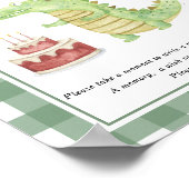 Krokodil Tijdscapsule 1e verjaardag geslachtsneutr Poster (Hoek)