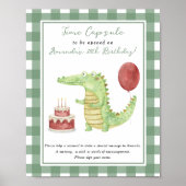 Krokodil Tijdscapsule 1e verjaardag geslachtsneutr Poster (Voorkant)