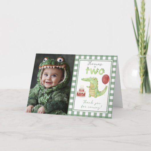 Krokodil Tweede Verjaardag Bedankt (Voorkant)