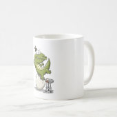 Krokodil uit een ei komend koffiemok (Voorkant rechts)