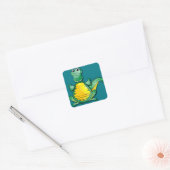 Krokodil Vierkante Sticker (Envelop)